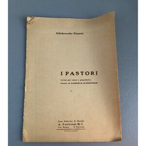 Musical Score I Pastori Sheet Music Vintage Ildebrando Pizzetti Gabriele D'annun